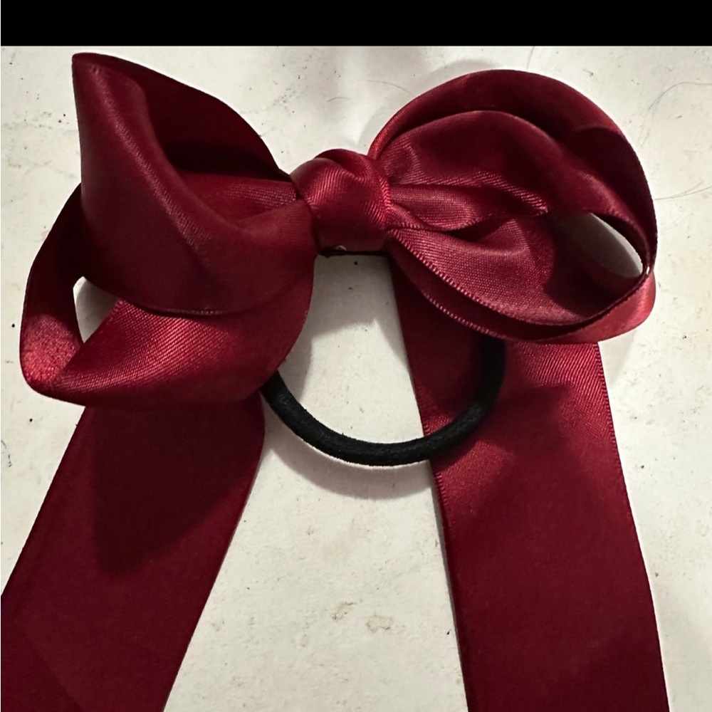 Dark Red Satin Bow 5 inches long